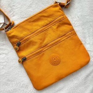 KIPLING Keiko Spicy Gold Petite Crossbody Monkey Keychain Nylon Bag